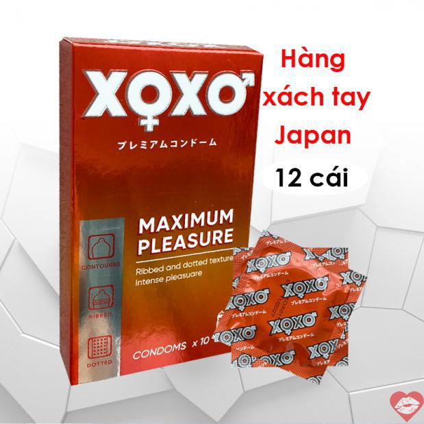 Bao cao su XOXO gân gai chính hãng Nhật Bản hộp 10 chiếc bcs