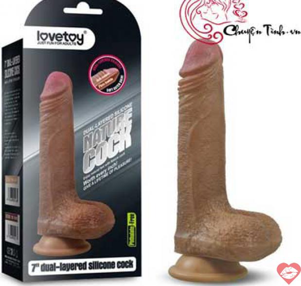 Dương vật giả da nâu có đế Lovetoy Nature Cock 7 inch